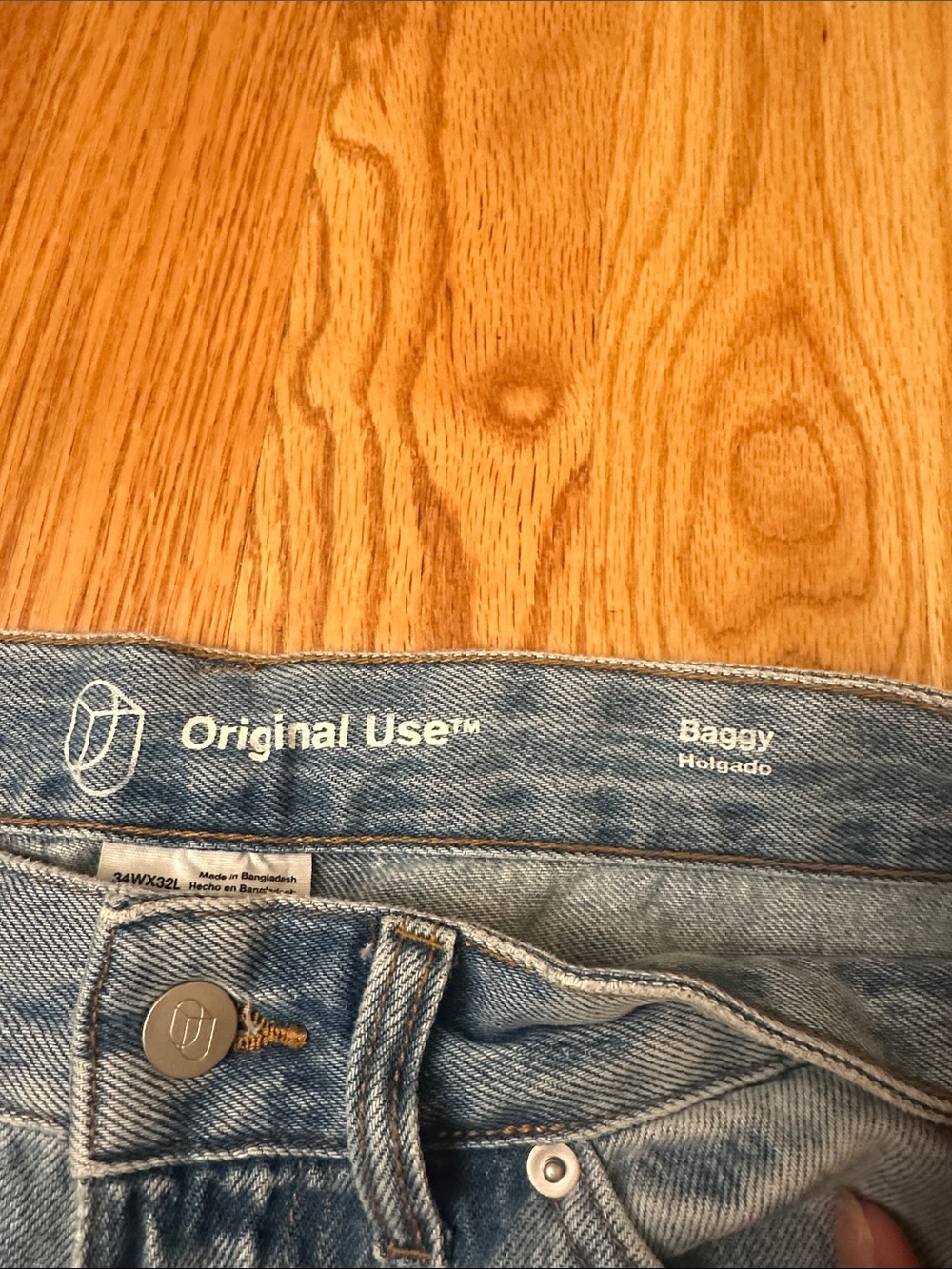 Original Use Light Wash Relaxed Straight Men’s Jeans - Picture 3 of 5